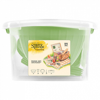 Набор для пикника Sugar&Spice Vanilla на 4 персоны в контейнере (14 предметов) SE181212050 фисташка